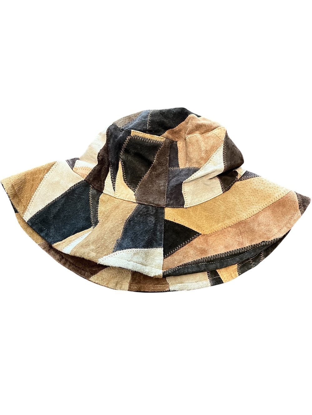 Fairweather Patchwork suede bucket hat